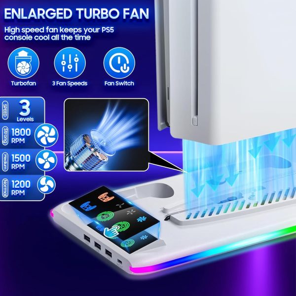 PS5 Slim Cooling Fan with USB Ports - Image 2