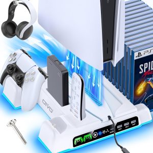 PS5 Cooling Stand & Charger w/ LED - Zymerya